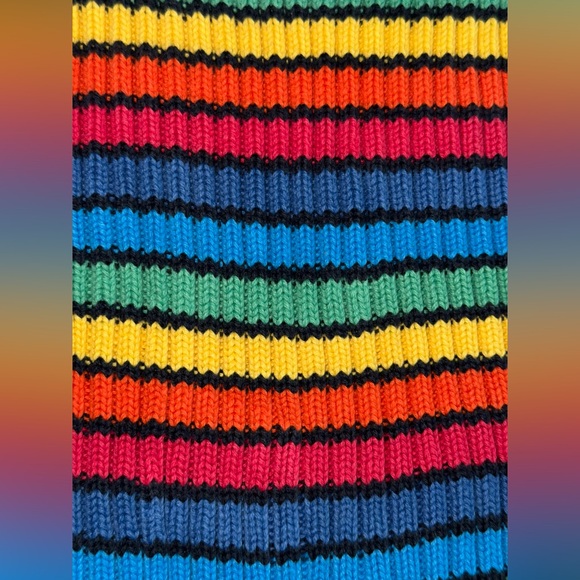 Vintage 00’s Tommy Hilfiger Turtleneck Sweater
Womens Rainbow Striped Ribbed L - Picture 7 of 12